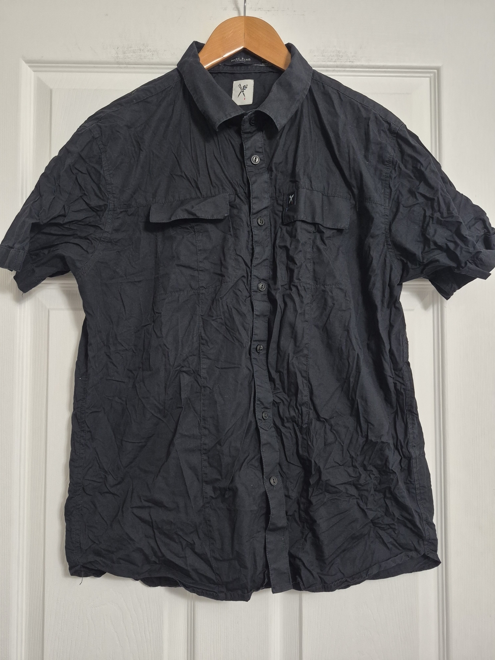 Marc Ecko Black Short-Sleeve Button-Down Shirt